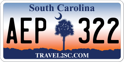 SC license plate AEP322