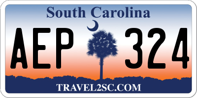 SC license plate AEP324