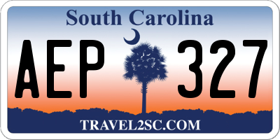SC license plate AEP327