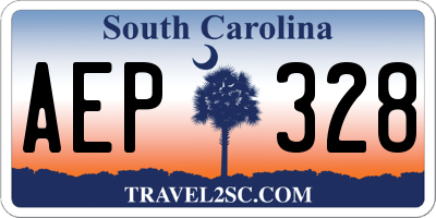 SC license plate AEP328