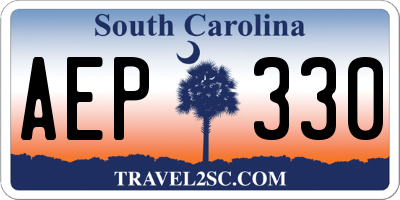 SC license plate AEP330