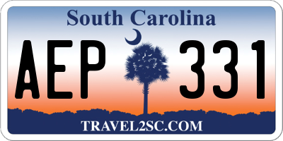 SC license plate AEP331