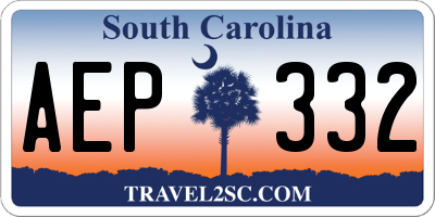 SC license plate AEP332