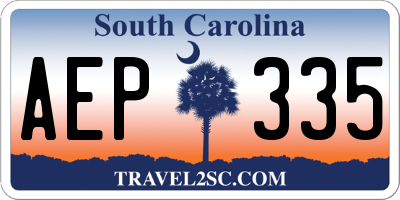 SC license plate AEP335