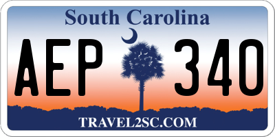SC license plate AEP340