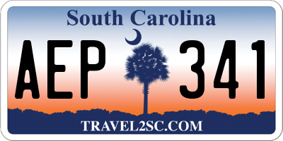 SC license plate AEP341