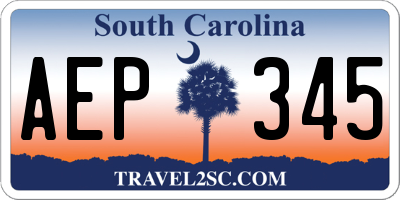 SC license plate AEP345