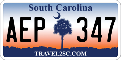 SC license plate AEP347