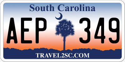 SC license plate AEP349