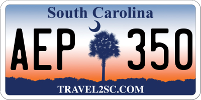 SC license plate AEP350