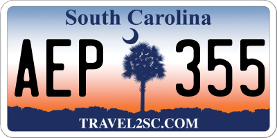 SC license plate AEP355