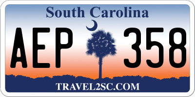 SC license plate AEP358
