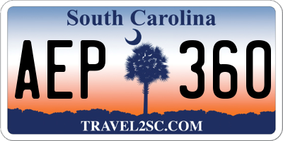 SC license plate AEP360