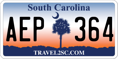 SC license plate AEP364