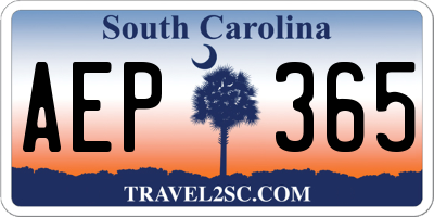 SC license plate AEP365