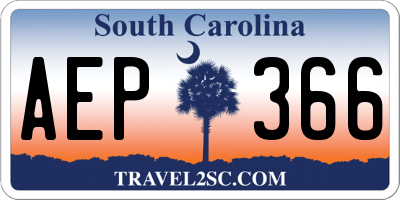 SC license plate AEP366