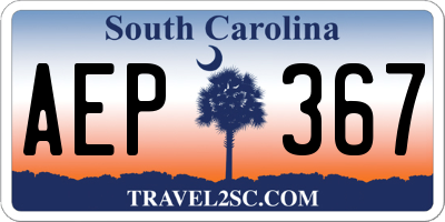 SC license plate AEP367