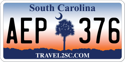 SC license plate AEP376