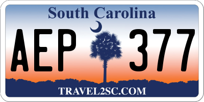 SC license plate AEP377