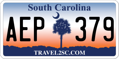 SC license plate AEP379