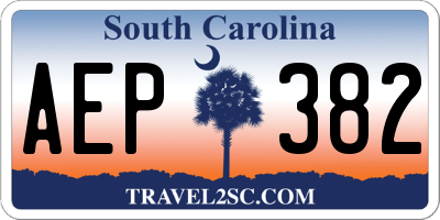 SC license plate AEP382