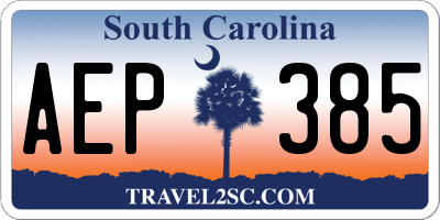 SC license plate AEP385