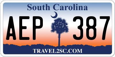 SC license plate AEP387