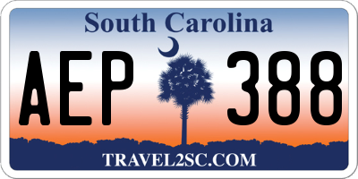 SC license plate AEP388