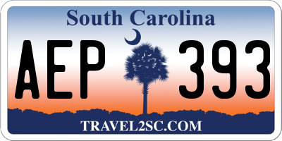 SC license plate AEP393