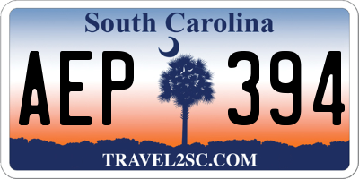 SC license plate AEP394