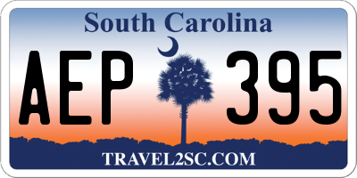 SC license plate AEP395