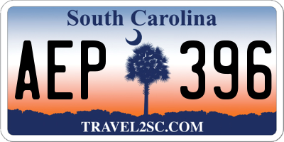 SC license plate AEP396