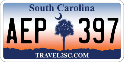 SC license plate AEP397