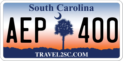 SC license plate AEP400