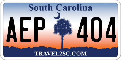 SC license plate AEP404