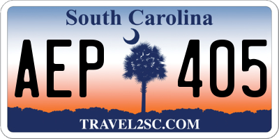 SC license plate AEP405