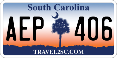 SC license plate AEP406