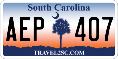 SC license plate AEP407
