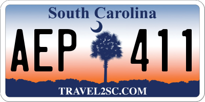 SC license plate AEP411