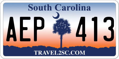 SC license plate AEP413