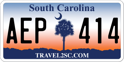 SC license plate AEP414