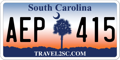 SC license plate AEP415