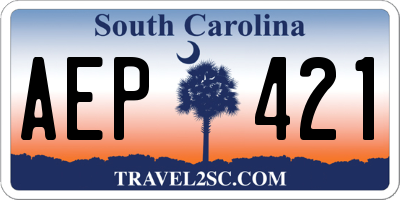 SC license plate AEP421