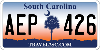 SC license plate AEP426