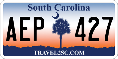 SC license plate AEP427