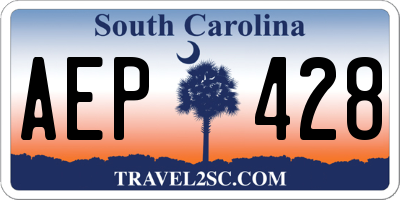 SC license plate AEP428