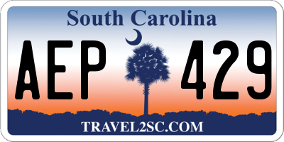 SC license plate AEP429