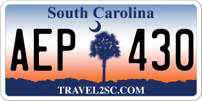 SC license plate AEP430