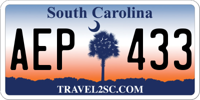 SC license plate AEP433