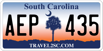 SC license plate AEP435
